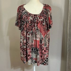 Style & Co. blouse with cleats along the neckline. Size 1X.